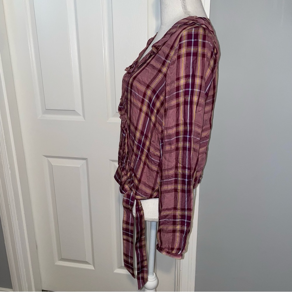 ANA A New Approach Plaid Ruffle Shirt - Picture 9 of 14